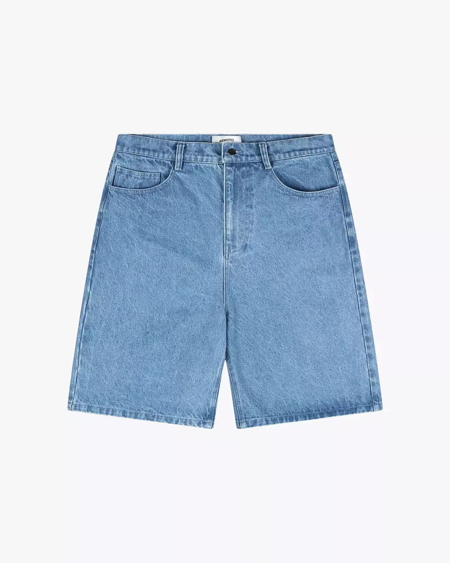 Wemoto Blue Denim 5-Pocket Shorts Herren blau